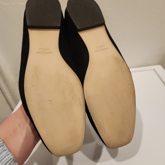 Stuart Weitzman Women's Black Suede Slipknot Signature Flats Size 6.5m - Picture 7 of 9
